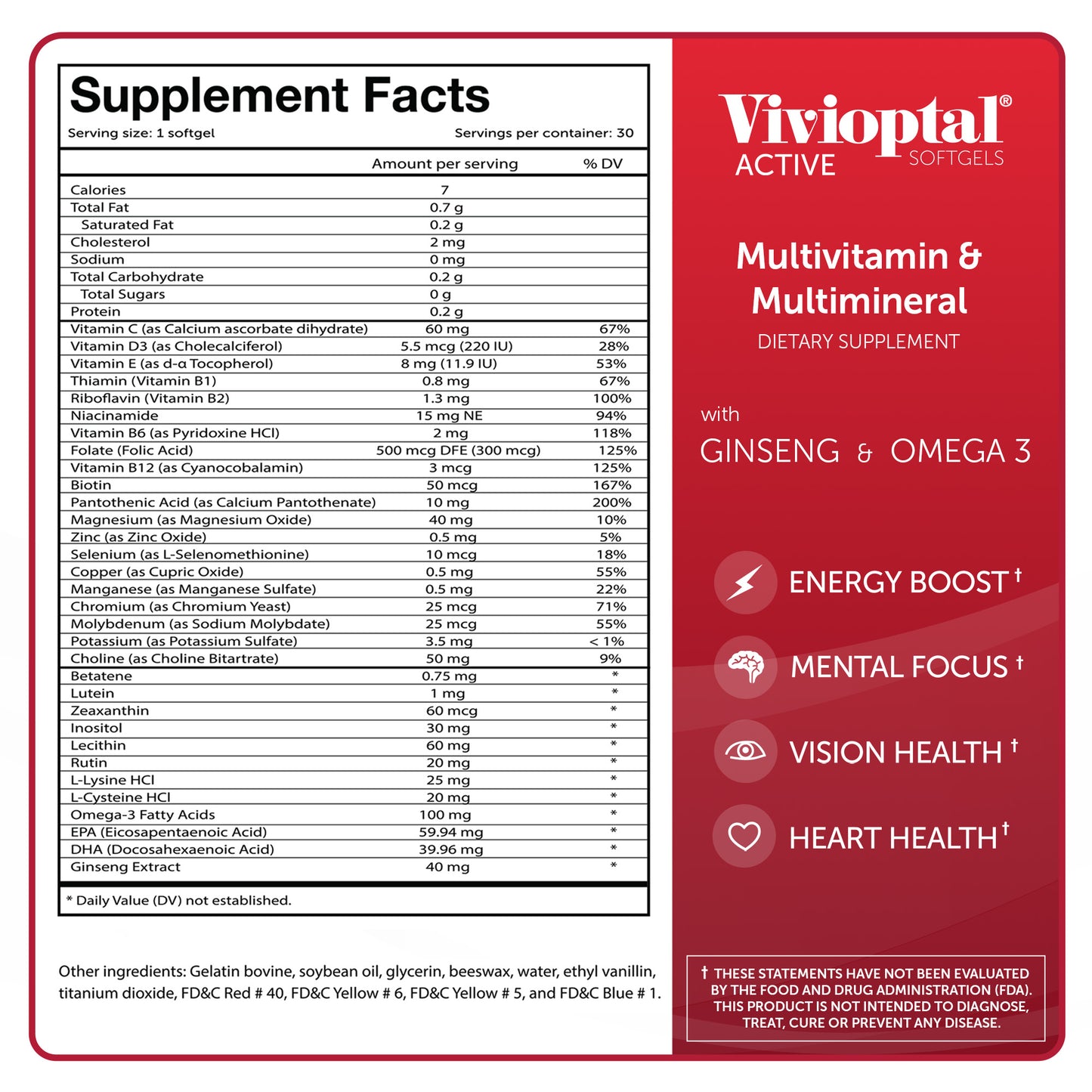 VIVIOPTAL ACTIVE 330 UNITS MASTERPACK (30 SOFTGELS)