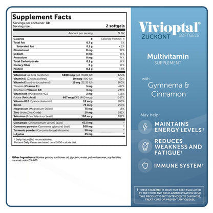 VIVIOPTAL ZUCKONT 168 UNITS MASTERPACK (60 SOFTGEL)